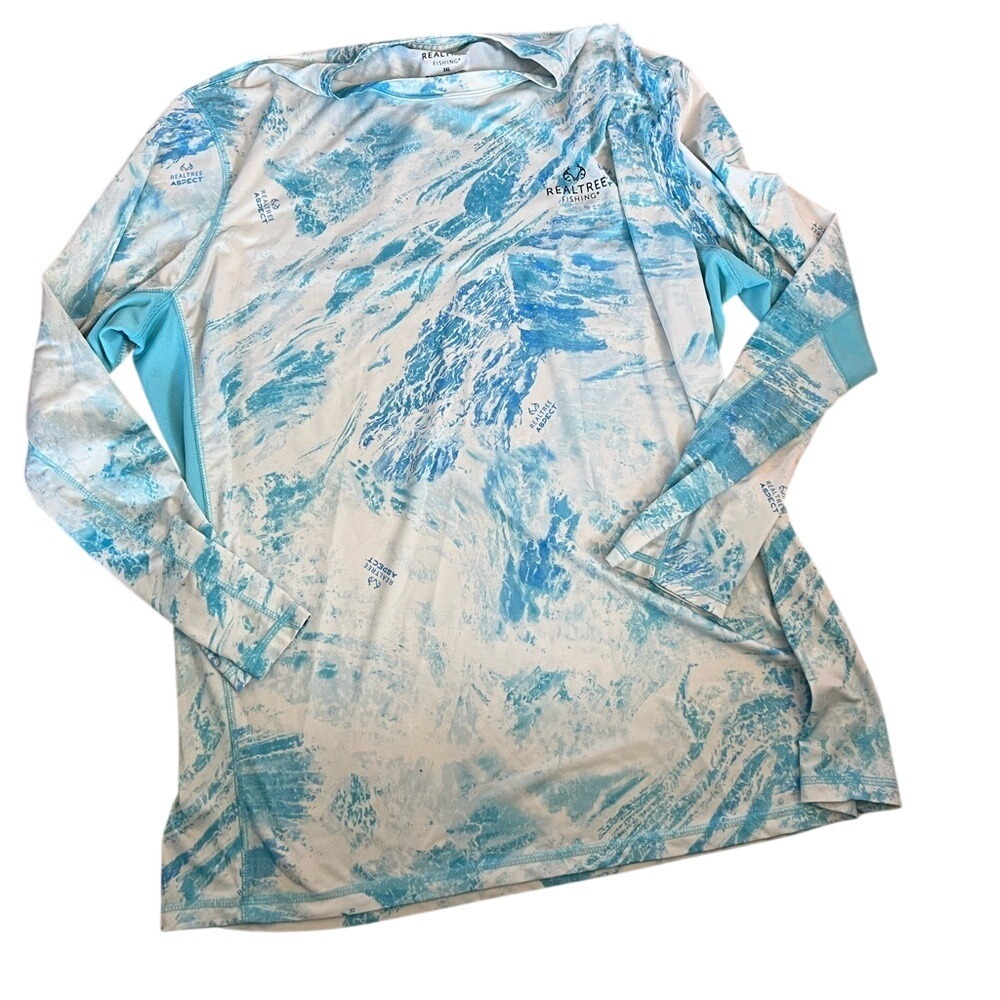 Realtree Aspect Crystal Blue Men's Long Sleeve Performance Fishing Tee